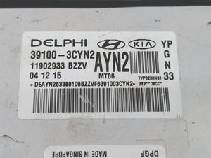 2016 Kia Sedona PCM Engine Control Computer ECU ECM PCU OEM P/N:39100-3CYN2 Fits OEM Used Auto Parts