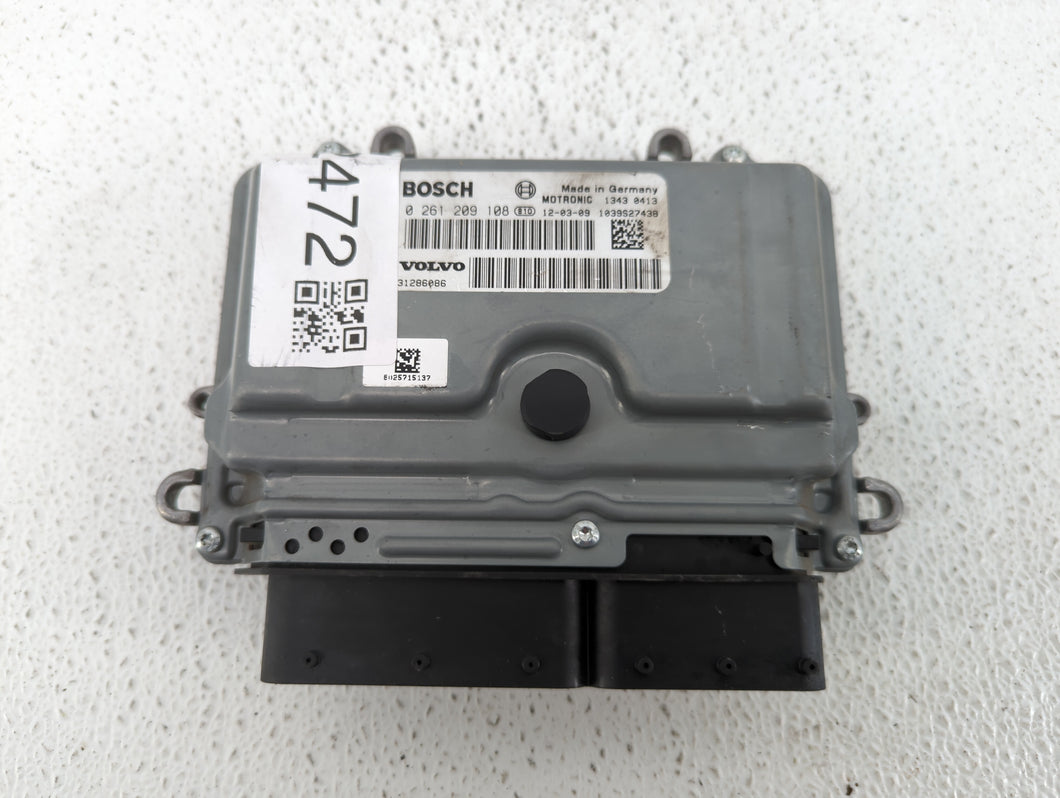 2012 Volvo V60 PCM Engine Control Computer ECU ECM PCU OEM P/N:1343 0413 1344 0576, 1344 0798, 0 261 209 563, 0 261 209 108 Fits OEM Used Auto Parts