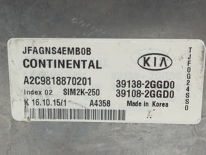 2016-2018 Kia Optima PCM Engine Control Computer ECU ECM PCU OEM P/N:39108-2GGD0 39138-2GGD0, 39138-2GGD2 Fits Fits 2016 2017 2018 OEM Used Auto Parts