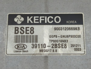 2016 Kia Soul PCM Engine Control Computer ECU ECM PCU OEM P/N:39110-2BSG3 39110-2BSE8 Fits OEM Used Auto Parts