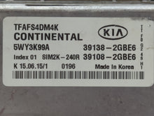 2014-2015 Kia Optima PCM Engine Control Computer ECU ECM PCU OEM P/N:39138-2GBE6 39108-2GBH7, 39138-2GBH7 Fits Fits 2014 2015 OEM Used Auto Parts