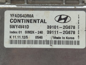 2011-2014 Hyundai Sonata PCM Engine Control Computer ECU ECM PCU OEM P/N:39111-2G678 39101-2G678 Fits Fits 2011 2012 2013 2014 OEM Used Auto Parts