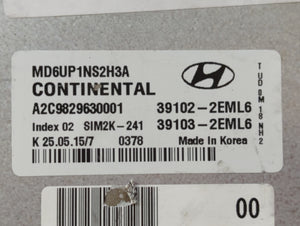 2014-2016 Hyundai Elantra PCM Engine Control Computer ECU ECM PCU OEM P/N:39101-2EML6 39100-2EML6 Fits Fits 2014 2015 2016 OEM Used Auto Parts