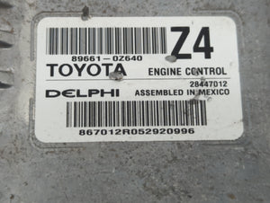 2015-2016 Toyota Corolla PCM Engine Control Computer ECU ECM PCU OEM P/N:89661-0Z640 Fits Fits 2015 2016 OEM Used Auto Parts