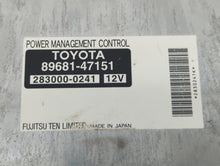 2010 Toyota Prius PCM Engine Control Computer ECU ECM PCU OEM P/N:89681-47151 89661-47261, 89661-47262 Fits OEM Used Auto Parts