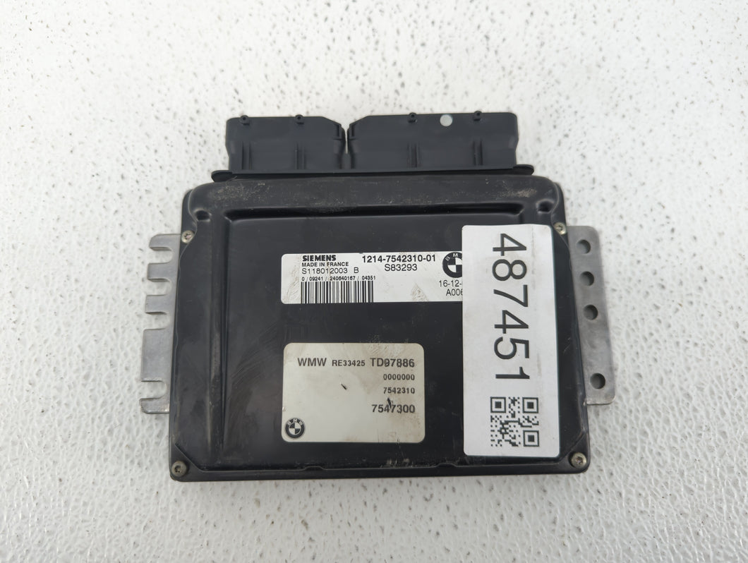 2005 Mini Cooper PCM Engine Control Computer ECU ECM PCU OEM P/N:1214-7542310-01 1214-7553735-01, 1214-7566240-01 Fits OEM Used Auto Parts