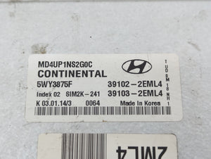 2014-2015 Hyundai Elantra PCM Engine Control Computer ECU ECM PCU OEM P/N:39103-2EML4 39102-2EML4, 39102-2EMK4 Fits Fits 2014 2015 OEM Used Auto Parts