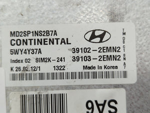 2011-2013 Hyundai Elantra PCM Engine Control Computer ECU ECM PCU OEM P/N:39103-2EMN2 39102-2EMN2 Fits Fits 2011 2012 2013 OEM Used Auto Parts