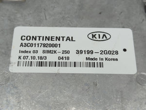 2019-2020 Kia Optima PCM Engine Control Computer ECU ECM PCU OEM P/N:39199-2G028 Fits Fits 2019 2020 OEM Used Auto Parts