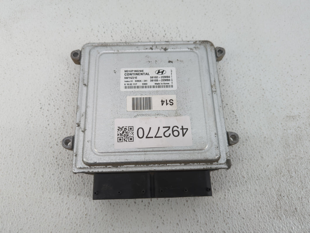 2011 Hyundai Elantra PCM Engine Control Computer ECU ECM PCU OEM P/N:39103-2EMB0 39102-2EMB0, 39111-2G874, 39101-2G874 Fits OEM Used Auto Parts