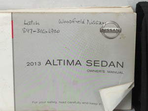 2013 Nissan Altima Owners Manual Book Guide OEM Used Auto Parts