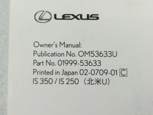 2008 Lexus Is350 Owners Manual Book Guide OEM Used Auto Parts