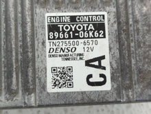 2012-2014 Toyota Camry PCM Engine Control Computer ECU ECM PCU OEM P/N:89661-06K62 Fits Fits 2012 2013 2014 OEM Used Auto Parts