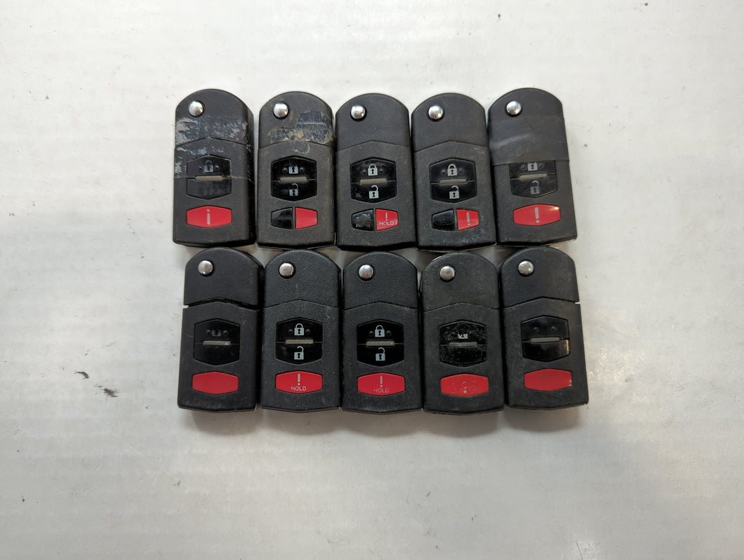 Lot of 10 Mazda Keyless Entry Remote Fob MIXED FCC IDS MIXED PART NUMBERS