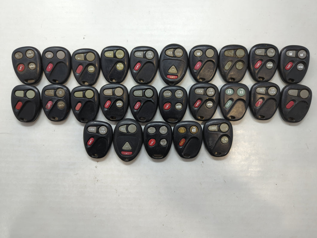 Lot of 29 Chevrolet Keyless Entry Remote Fob MIXED FCC IDS MIXED PART