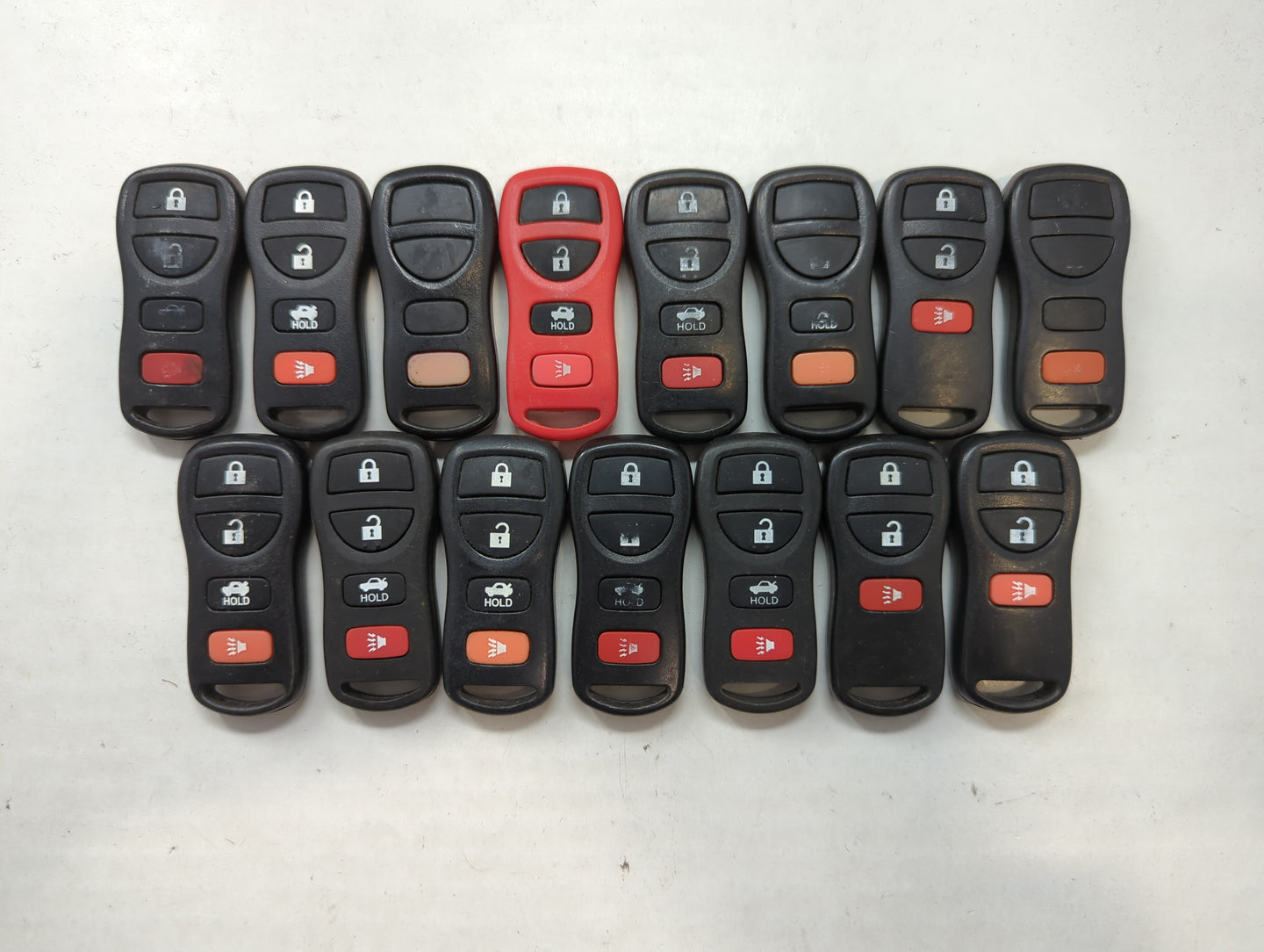 Lot of 15 Aftermarket Nissan Keyless Entry Remote Fob MIXED FCC IDS - Oemusedautoparts1.com