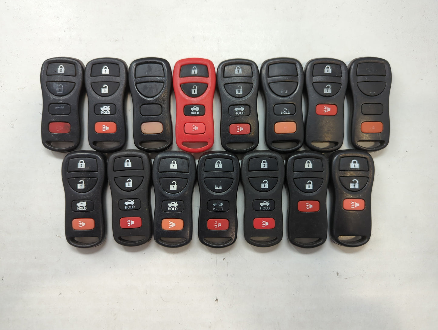 Lot of 15 Aftermarket Nissan Keyless Entry Remote Fob MIXED FCC IDS - Oemusedautoparts1.com