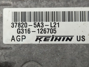 2014 Honda Accord PCM Engine Control Computer ECU ECM PCU OEM P/N:37820-5A3-L22 37820-5A3-L21 Fits OEM Used Auto Parts