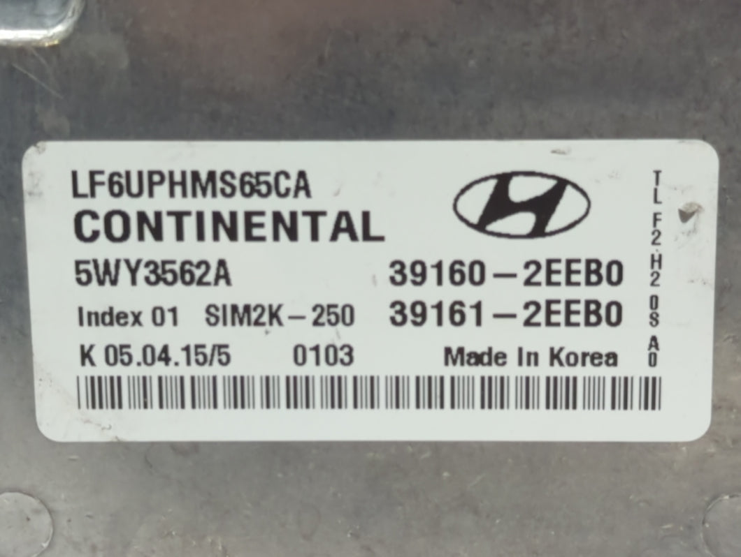 2016-2017 Hyundai Sonata PCM Engine Control Computer ECU ECM PCU OEM P/N:39161-2EEB0 39160-2EEB1, 39160-2EEB0 Fits Fits 2016 2017 OEM Used Auto Parts