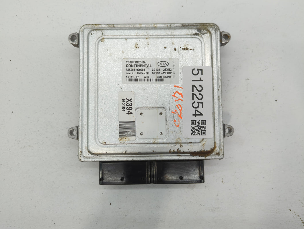 2016 Kia Forte PCM Engine Control Computer ECU ECM PCU OEM P/N:39103-2EXB2 39102-2EXB2, 39107-2EXB2, 39106-2EXB2 Fits OEM Used Auto Parts