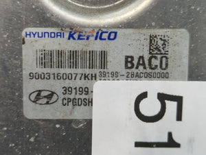 2018-2019 Hyundai Accent PCM Engine Control Computer ECU ECM PCU OEM P/N:39199-2BAC0 Fits Fits 2018 2019 OEM Used Auto Parts