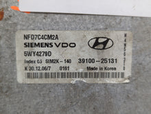 2006-2008 Hyundai Sonata PCM Engine Control Computer ECU ECM PCU OEM P/N:39100-25131 Fits Fits 2006 2007 2008 OEM Used Auto Parts