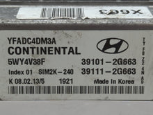 2011-2014 Hyundai Sonata PCM Engine Control Computer ECU ECM PCU OEM P/N:39111-2G663 39101-2G663 Fits Fits 2011 2012 2013 2014 OEM Used Auto Parts