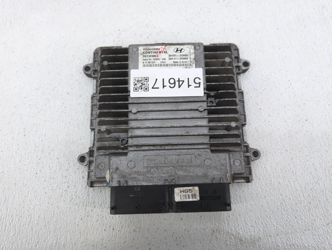 2011-2014 Hyundai Sonata PCM Engine Control Computer ECU ECM PCU OEM P/N:39111-2G663 39101-2G663 Fits Fits 2011 2012 2013 2014 OEM Used Auto Parts