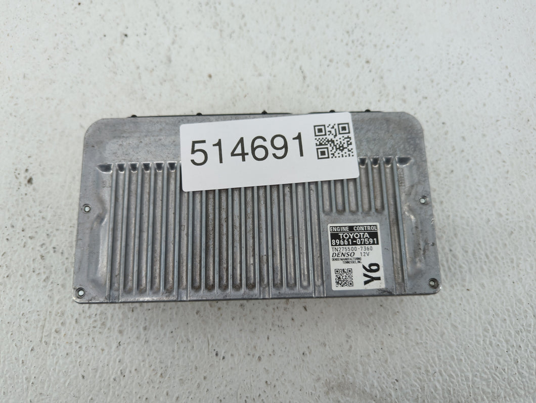 2013-2014 Toyota Avalon PCM Engine Control Computer ECU ECM PCU OEM P/N:89661-07591 Fits Fits 2013 2014 OEM Used Auto Parts