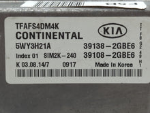 2014-2015 Kia Optima PCM Engine Control Computer ECU ECM PCU OEM P/N:39108-2GBE6 39138-2GBE6 Fits Fits 2014 2015 OEM Used Auto Parts