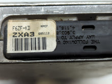 1996 Ford Mustang PCM Engine Control Computer ECU ECM PCU OEM P/N:F6ZF-12A650-KD Fits OEM Used Auto Parts