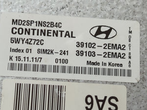 2011-2013 Hyundai Elantra PCM Engine Control Computer ECU ECM PCU OEM P/N:39103-2EMA2 39102-2EMA2 Fits Fits 2011 2012 2013 OEM Used Auto Parts