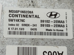 2011-2013 Hyundai Elantra PCM Engine Control Computer ECU ECM PCU OEM P/N:39103-2EMA3 39102-2EMA3 Fits Fits 2011 2012 2013 OEM Used Auto Parts