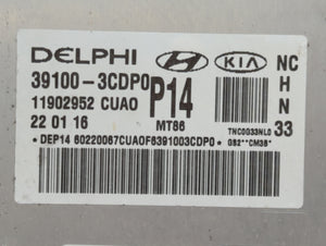 2017-2018 Hyundai Santa Fe PCM Engine Control Computer ECU ECM PCU OEM P/N:39100-3CDP0 Fits Fits 2017 2018 OEM Used Auto Parts