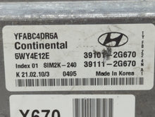 2011-2014 Hyundai Sonata PCM Engine Control Computer ECU ECM PCU OEM P/N:39111-2G670 39101-2G670 Fits Fits 2011 2012 2013 2014 OEM Used Auto Parts