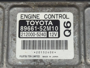 2010 Scion Xd PCM Engine Control Computer ECU ECM PCU OEM P/N:89661-52M10 Fits OEM Used Auto Parts