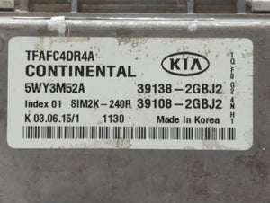 2015 Kia Optima PCM Engine Control Computer ECU ECM PCU OEM P/N:39108-2GBJ2 39138-2GBJ2, 39108-2GBJ1, 39138-2GBJ1 Fits OEM Used Auto Parts