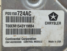 2013 Chrysler 200 PCM Engine Control Computer ECU ECM PCU OEM P/N:P68164370AE P05150724AC Fits OEM Used Auto Parts