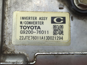 2013 Lexus Ct200h Hybrid DC Synergy Drive Power Inverter P/N:G9200-76011 Fits OEM Used Auto Parts