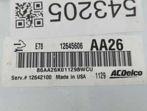 2011 Chevrolet Cruze PCM Engine Control Computer ECU ECM PCU OEM P/N:12642100 12645606 Fits OEM Used Auto Parts