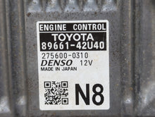 2015 Toyota Rav4 PCM Engine Control Computer ECU ECM PCU OEM P/N:89661-42U40 89661-0R391, 89661-0R461, 89661-0R460 Fits OEM Used Auto Parts