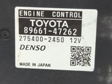 2010 Toyota Prius PCM Engine Control Computer ECU ECM PCU OEM P/N:89661-47261 89661-47262 Fits OEM Used Auto Parts