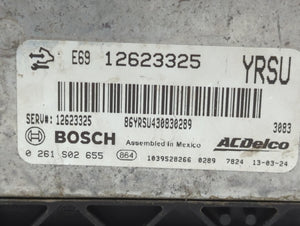 2008 Cadillac Cts PCM Engine Control Computer ECU ECM PCU OEM P/N:12623325 Fits Fits 2009 OEM Used Auto Parts