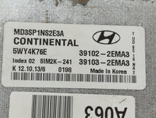 2013 Hyundai Elantra PCM Engine Control Computer ECU ECM PCU OEM P/N:39102-2EMA3 Fits OEM Used Auto Parts