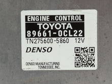 2016-2017 Toyota Sequoia PCM Engine Control Computer ECU ECM PCU OEM P/N:89661-0CL22 Fits Fits 2016 2017 OEM Used Auto Parts