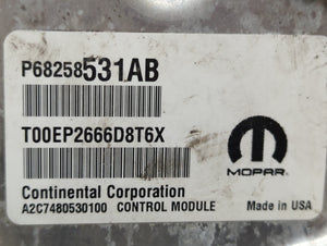 2016-2017 Jeep Cherokee PCM Engine Control Computer ECU ECM PCU OEM P/N:P68258531AB Fits Fits 2016 2017 OEM Used Auto Parts