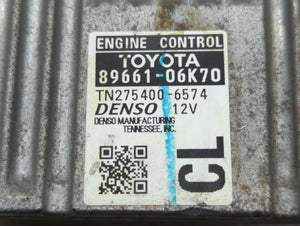 2012-2014 Toyota Camry PCM Engine Control Computer ECU ECM PCU OEM P/N:89661-06K870 Fits Fits 2012 2013 2014 OEM Used Auto Parts