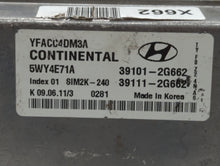 2011-2014 Hyundai Sonata PCM Engine Control Computer ECU ECM PCU OEM P/N:39101-2G662 Fits Fits 2011 2012 2013 2014 OEM Used Auto Parts