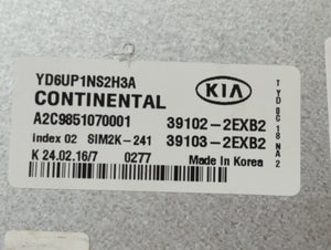 2016 Kia Forte PCM Engine Control Computer ECU ECM PCU OEM P/N:39103-2EXB2 39102-2EXB2 Fits OEM Used Auto Parts