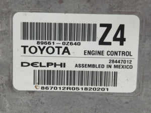 2015 Toyota Corolla PCM Engine Control Computer ECU ECM PCU OEM P/N:89661-0Z640 Fits OEM Used Auto Parts